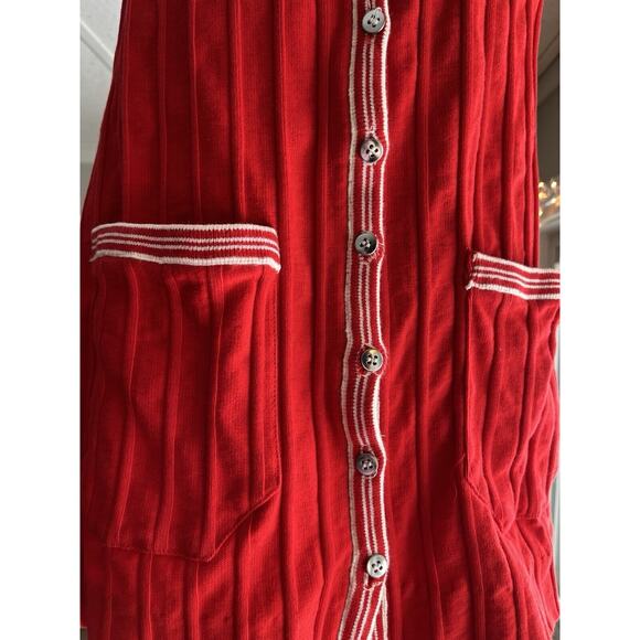 Vintage College Town Of Boston Red Sweater Vest Cardigan Sweater Size Medium - Picture 3 of 10